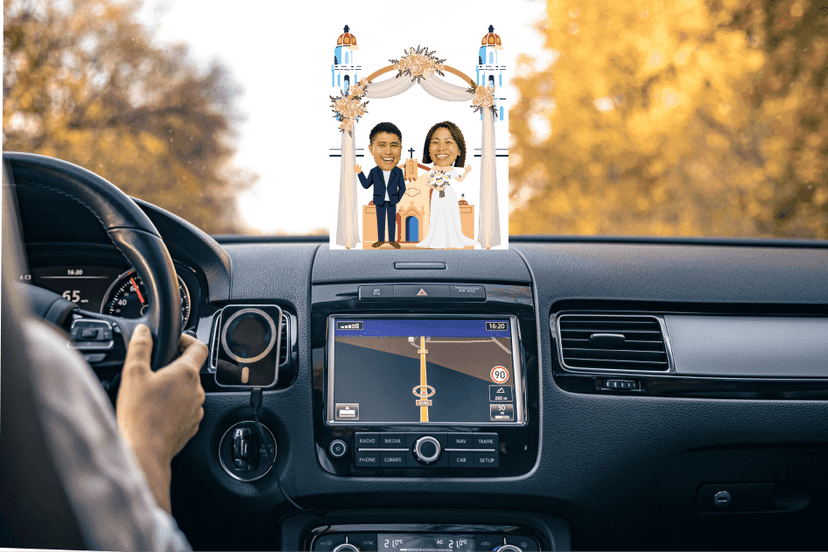 Akrilik Goyang Goyang Desain Couple Yang Menikah Di gereja - Image 1