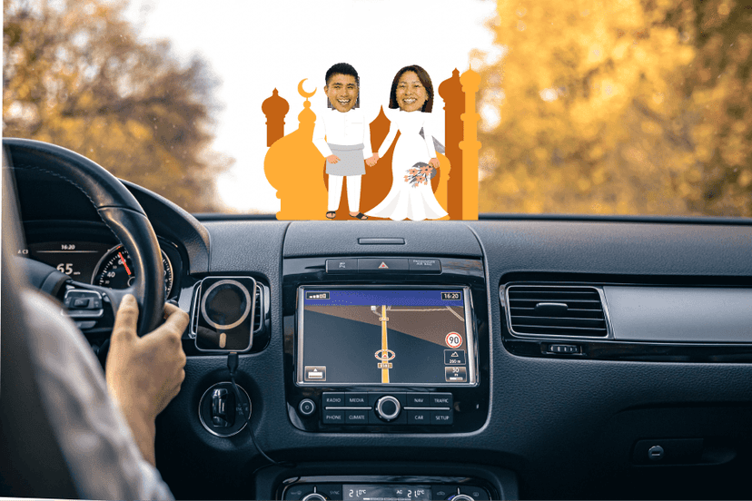 Akrilik Goyang Goyang Desain Couple Beragama Islam Menikah - Image 1