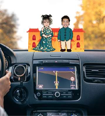 Akrilik Goyang-Goyang Couple Oriental Desain Pengantin Tradisional Tionghoa - Image 1