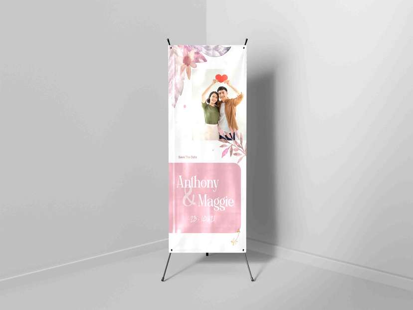 Banner Save The Date Wedding Desain Romantis Elegan - Image 1