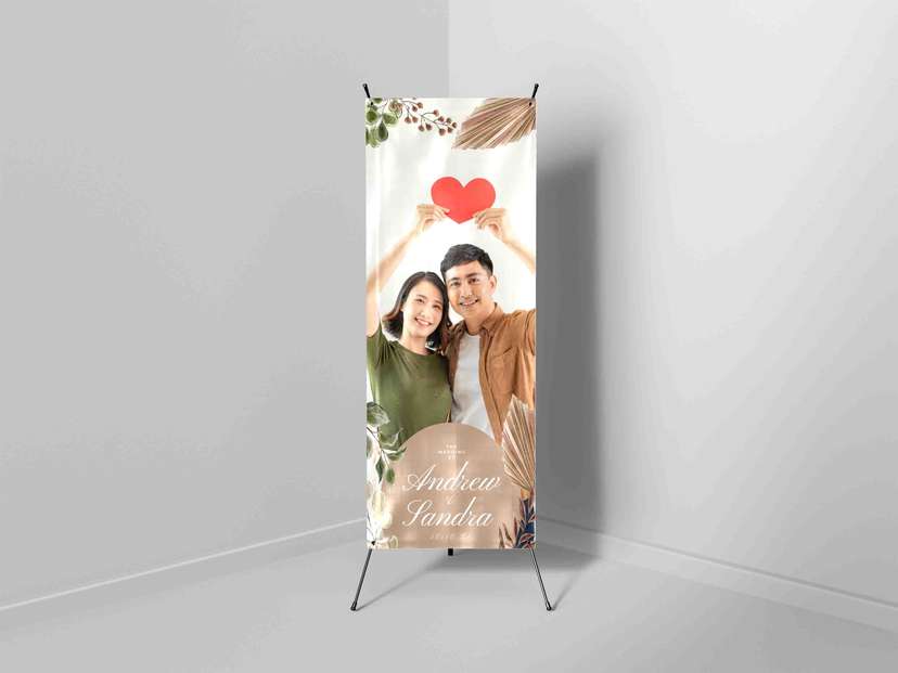 X Banner Wedding Elegant Desain Minimalis dengan Sentuhan Romantis - Image 1