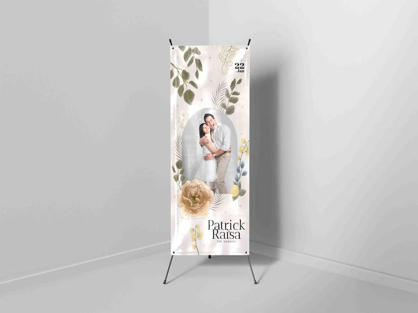 X Banner Wedding Minimalist Desain Elegan Bernuansa Natural & Modern - Image 1