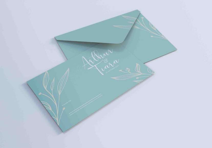 Amplop Undangan Pernikahan Mint Elegan - Image 1