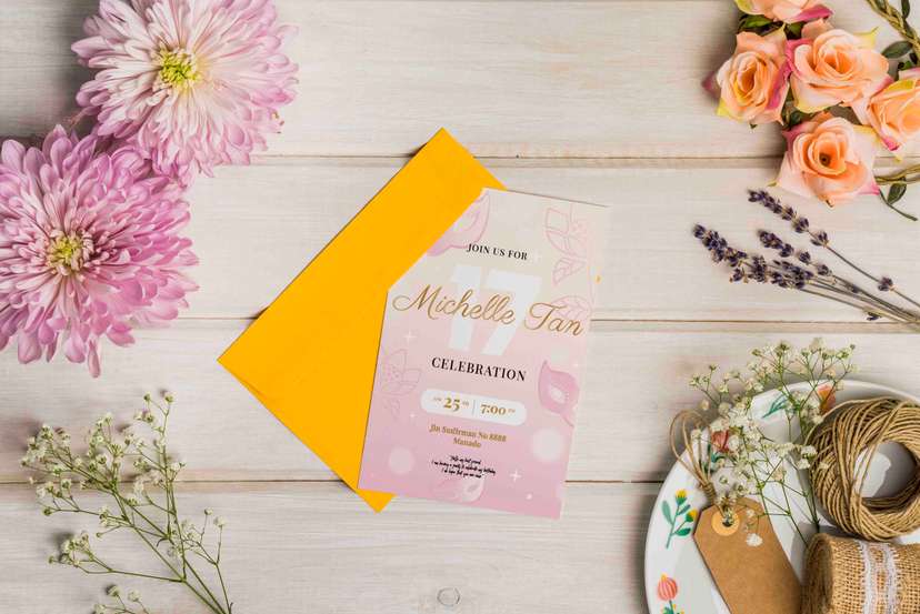 Undangan Sweet Seveenteen Pink Soft - Image 1