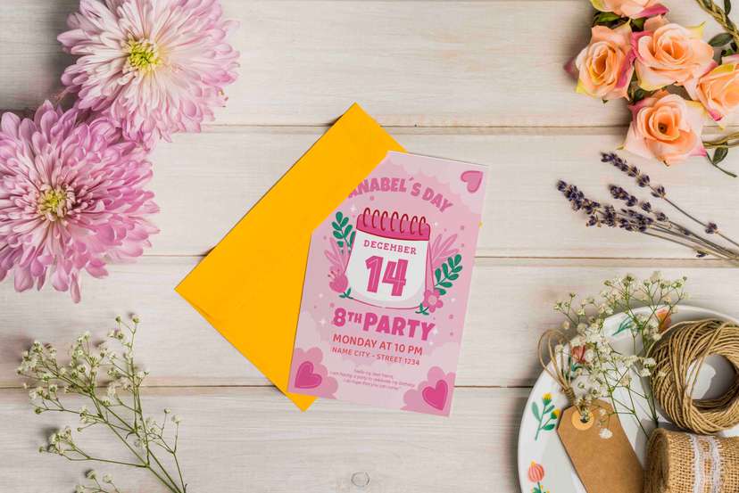 Undangan Ulang Tahun Pink Girly - Image 1