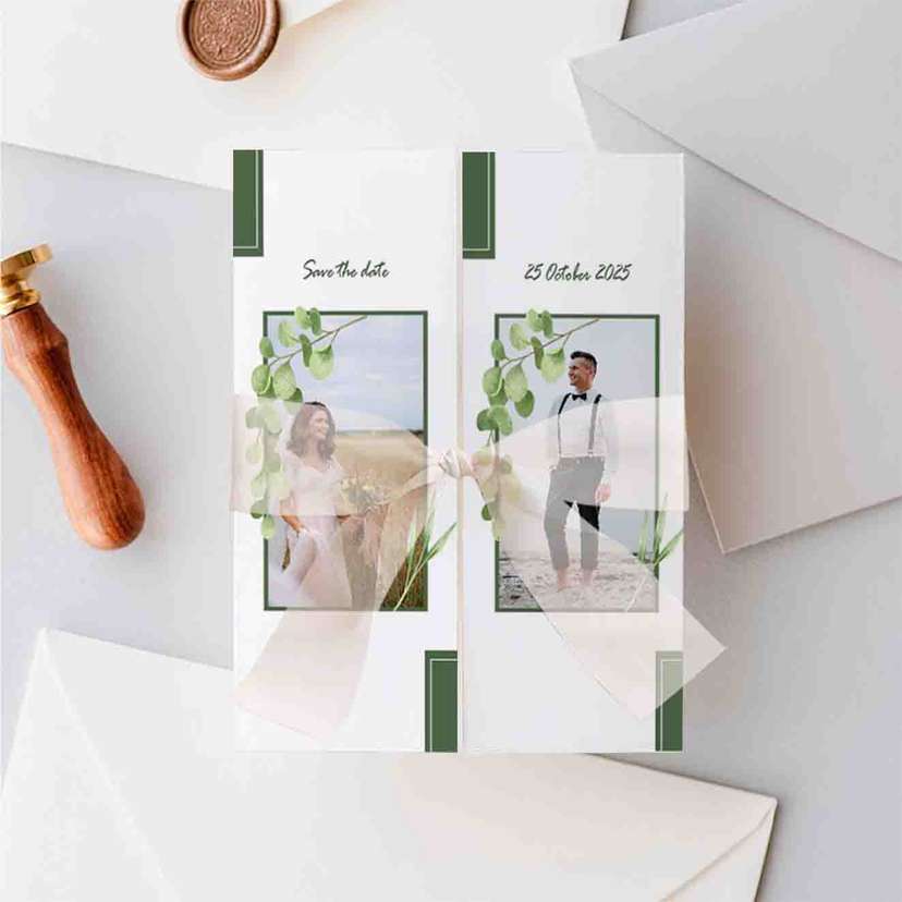 Undangan Pernikahan Elegan Hijau Daun - Image 2