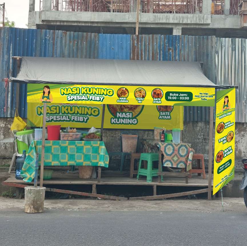 Baliho Branding UMKM Nasi Kuning untuk Warung Hijau Kuning - Image 1