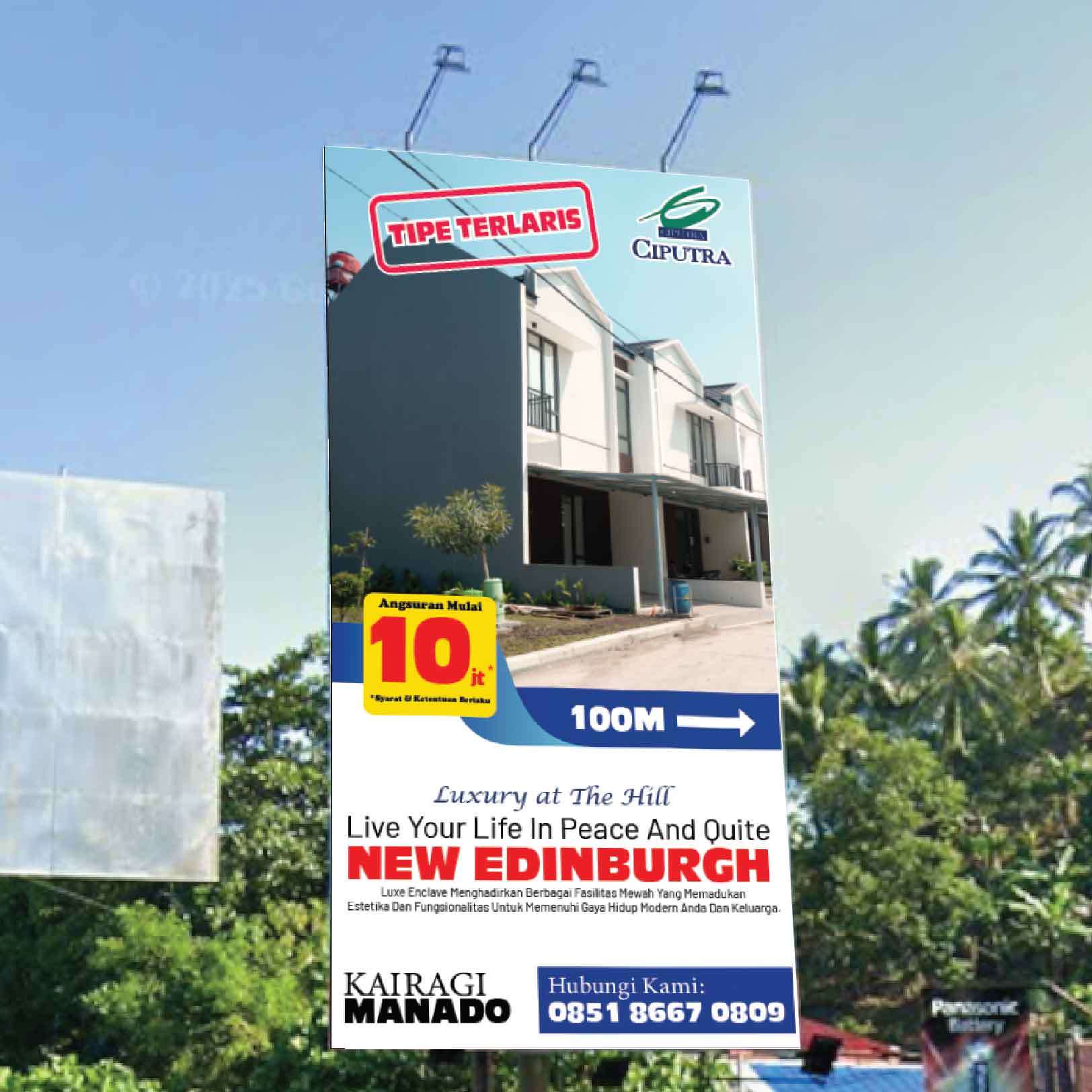 Baliho Billboard New Edinburgh Hunian Mewah Kawasan Kairagi Manado CitraLand - Image 1