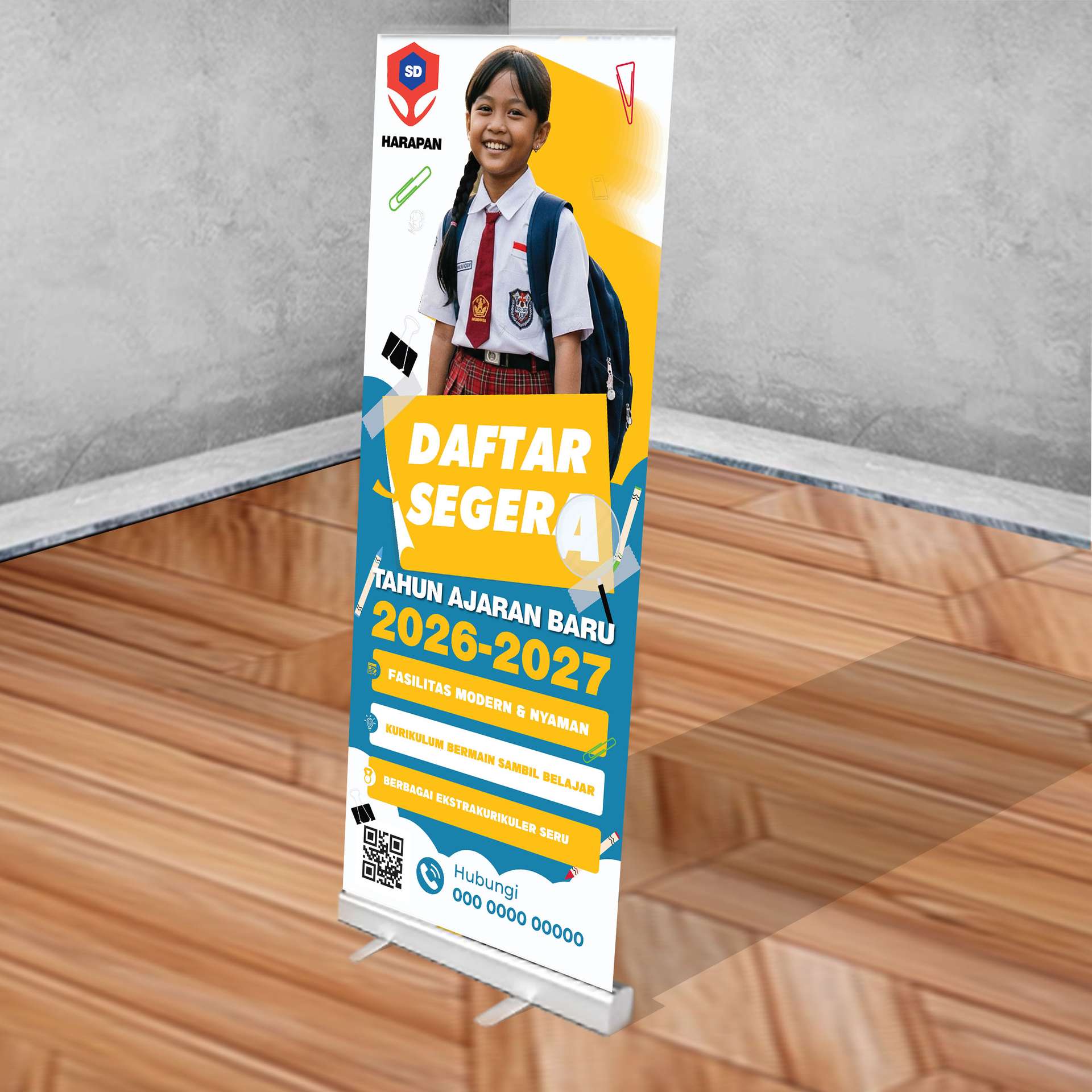 Roll Up Banner Vibrant Fusion Penerimaan Peserta Didik Baru - Image 1