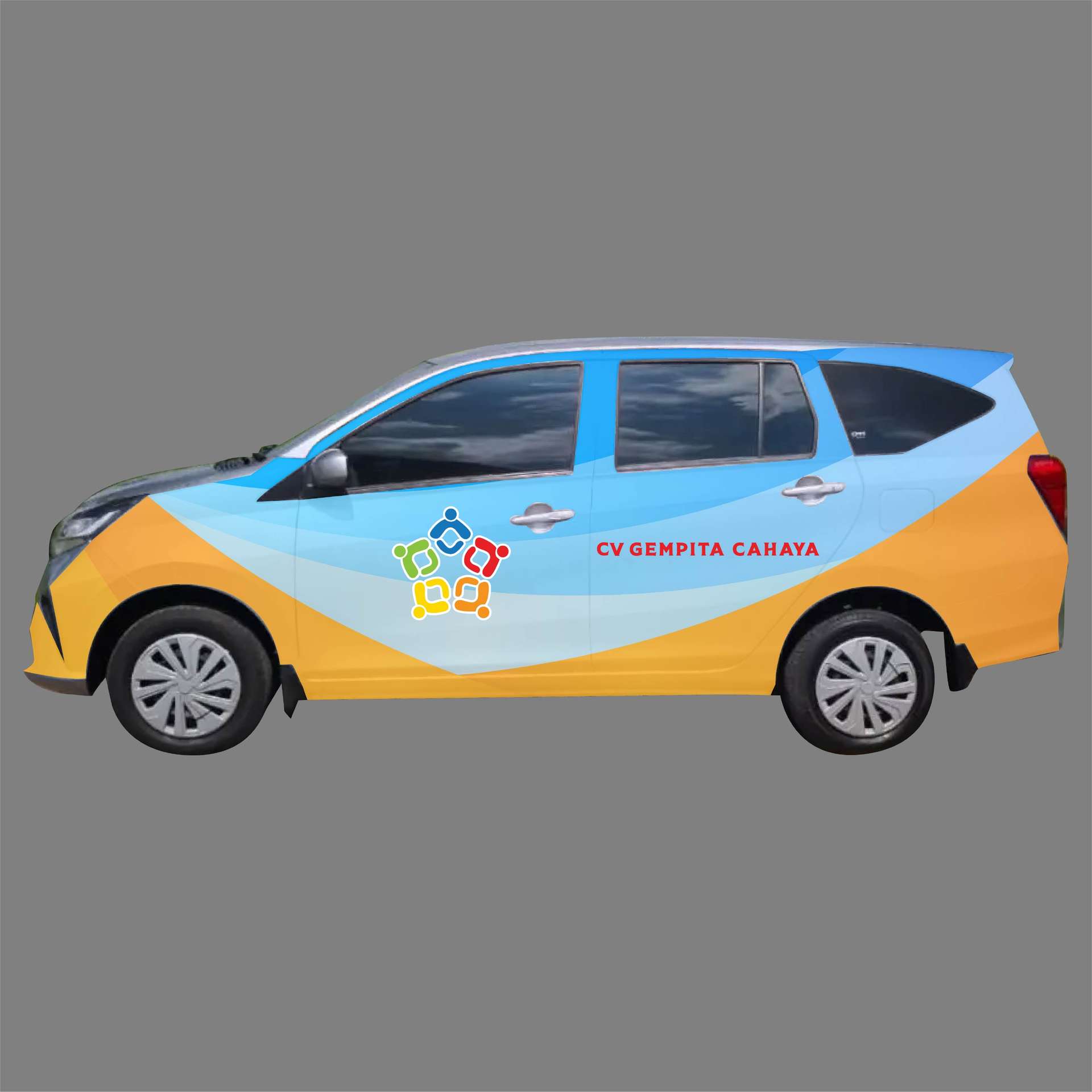 Branding Stiker Mobil Sigra Biru Orange Gempita Penyalur Tenaga Kerja - Image 2