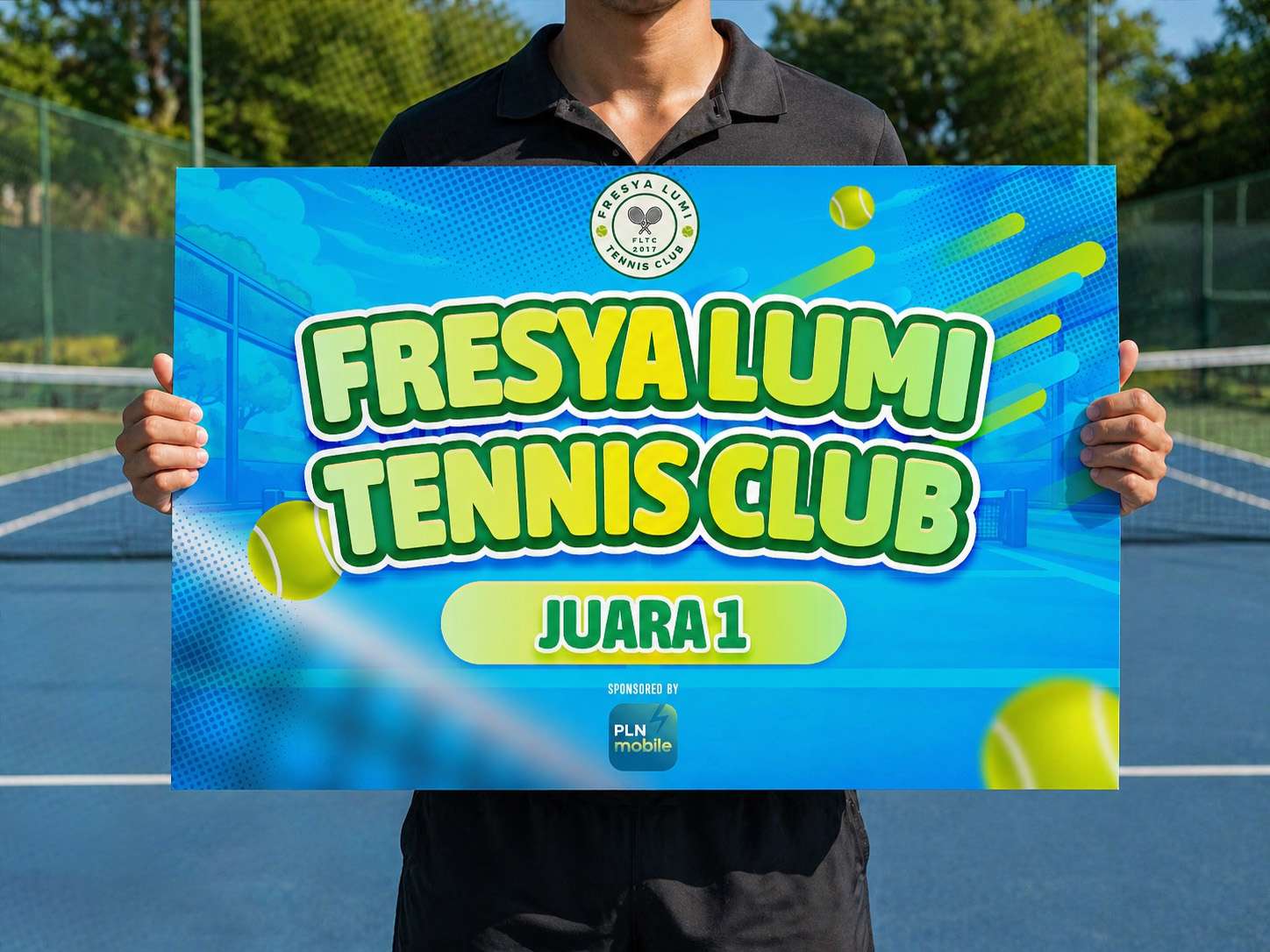 Tennis Tournament Winner FoamBoard Mockup – Sports Champion Sign Design - Image 1