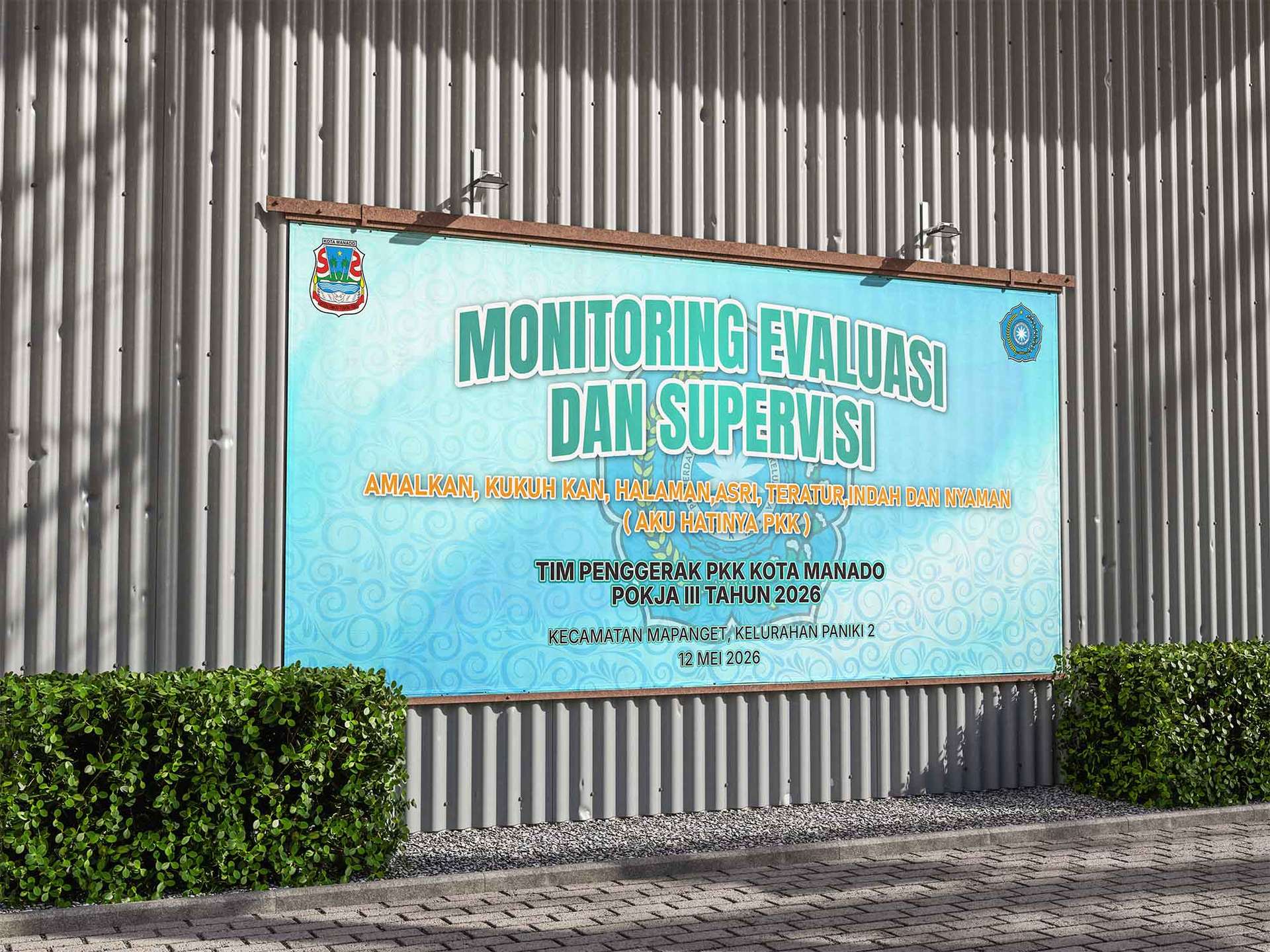 Baliho Monitoring Evaluasi dan Supervisi PKK – Desain Spanduk Kegiatan Resmi Instansi Pemerintah - Image 1