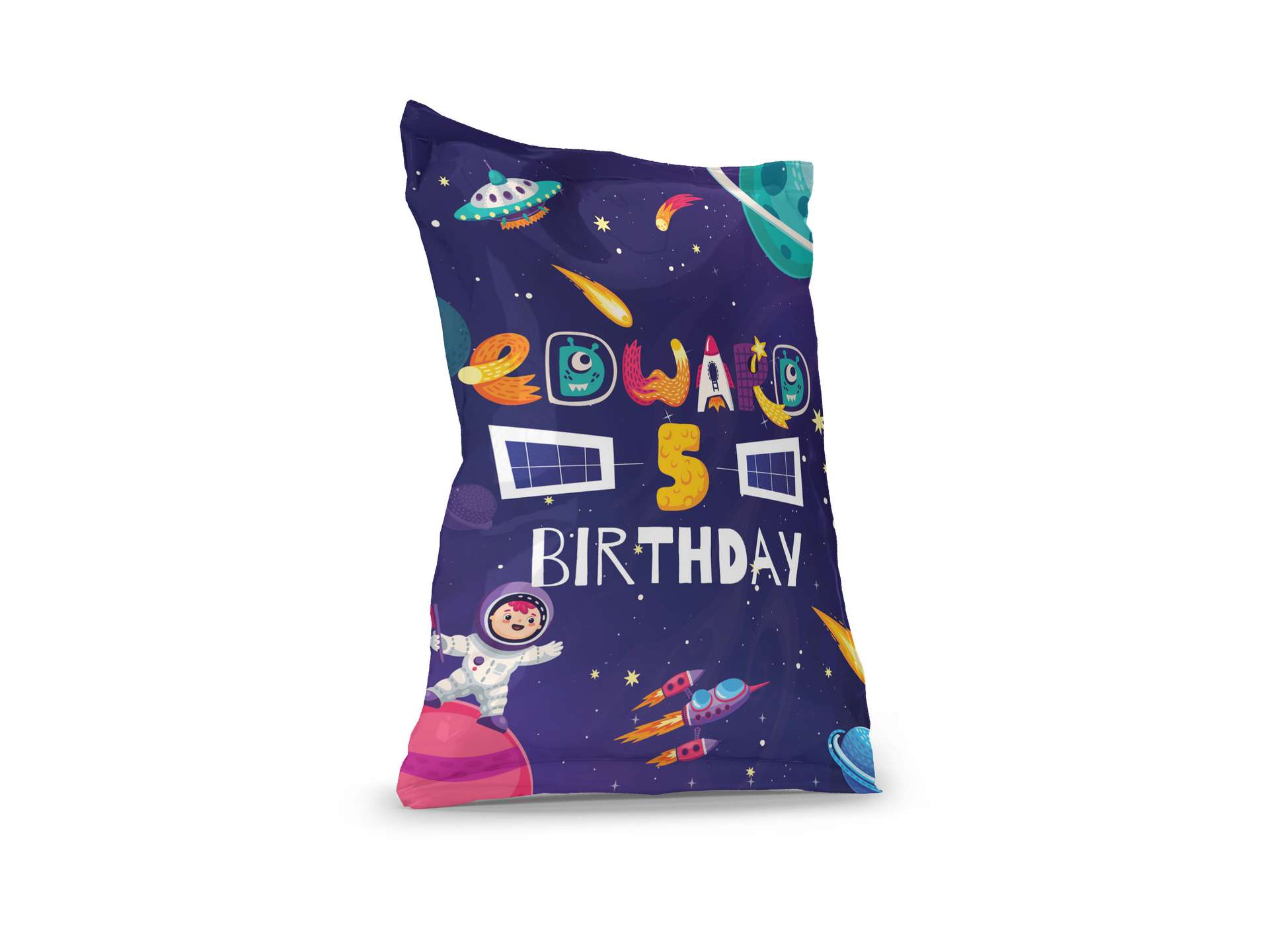 Sak Snack Ulang Tahun Space Monster Custom Kemasan Snack Birthday Anak Tema Galaxy - Image 1