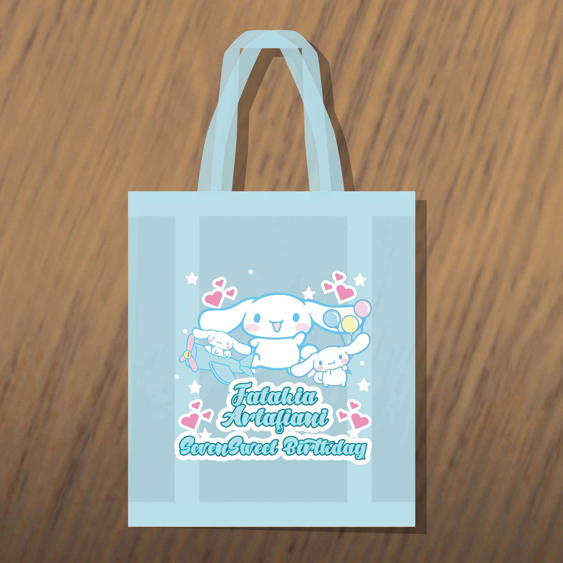 Godie bag Merchandise Birthday Tema Kelinci Putih Lucu - Image 1