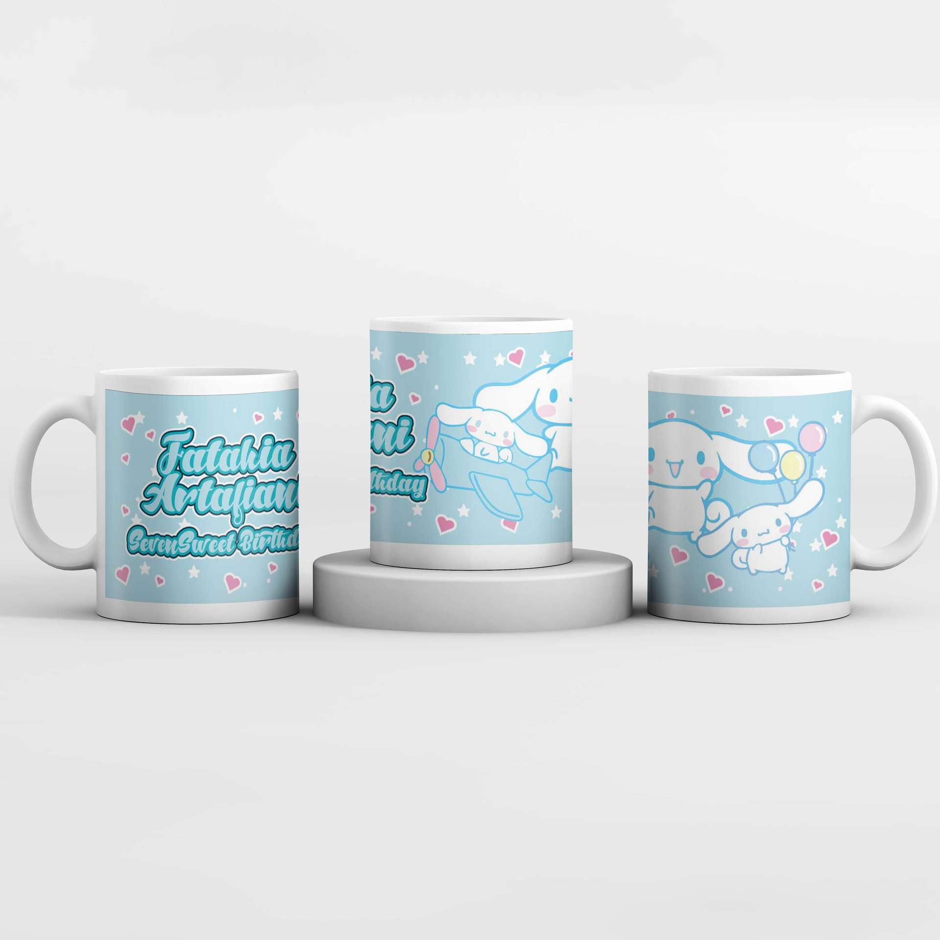 Mug Merchandise Tema Kelinci Putih Lucu Telinga Panjang - Image 1