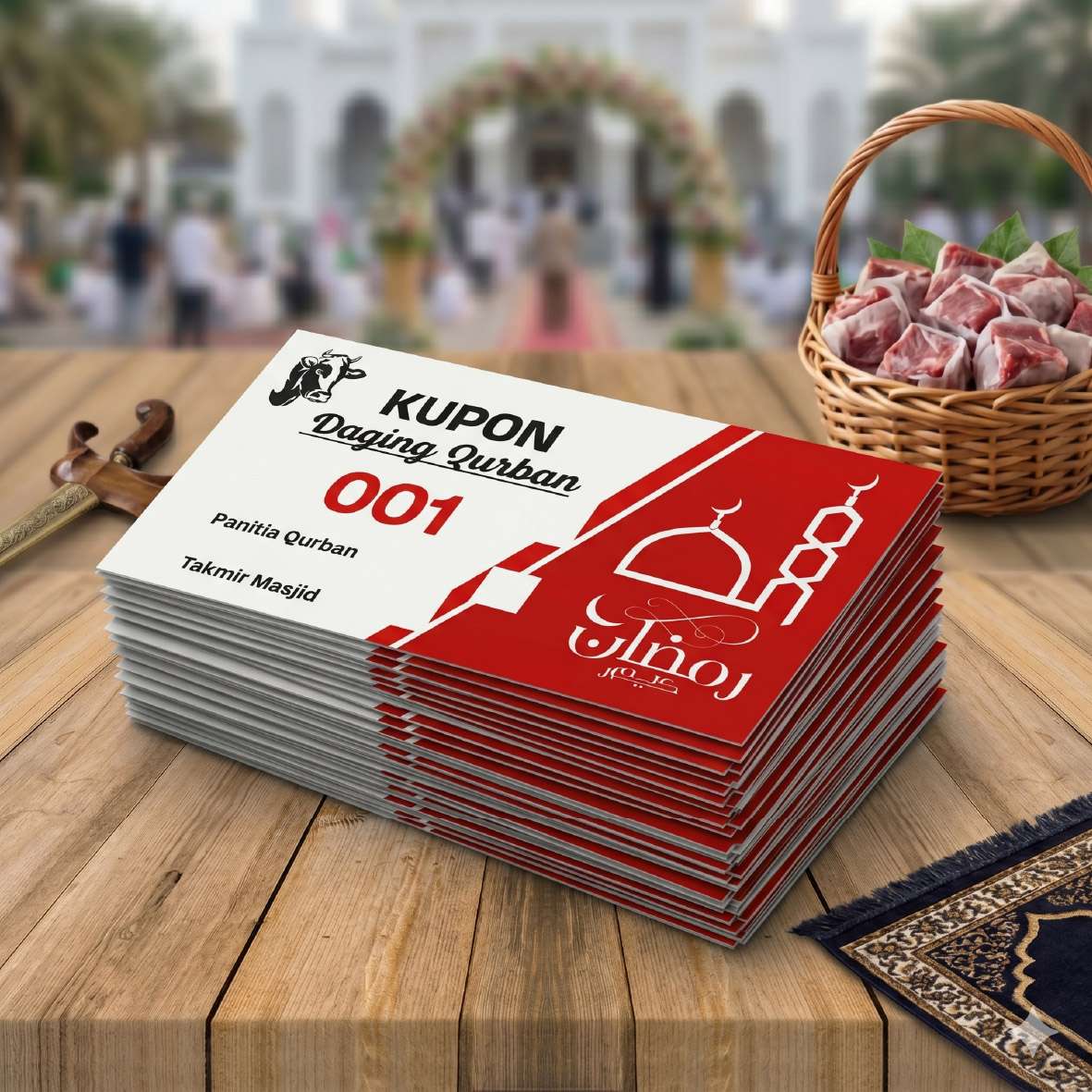 Kupon Kurban - Idul Adha - "Modern Red Slice - Image 1