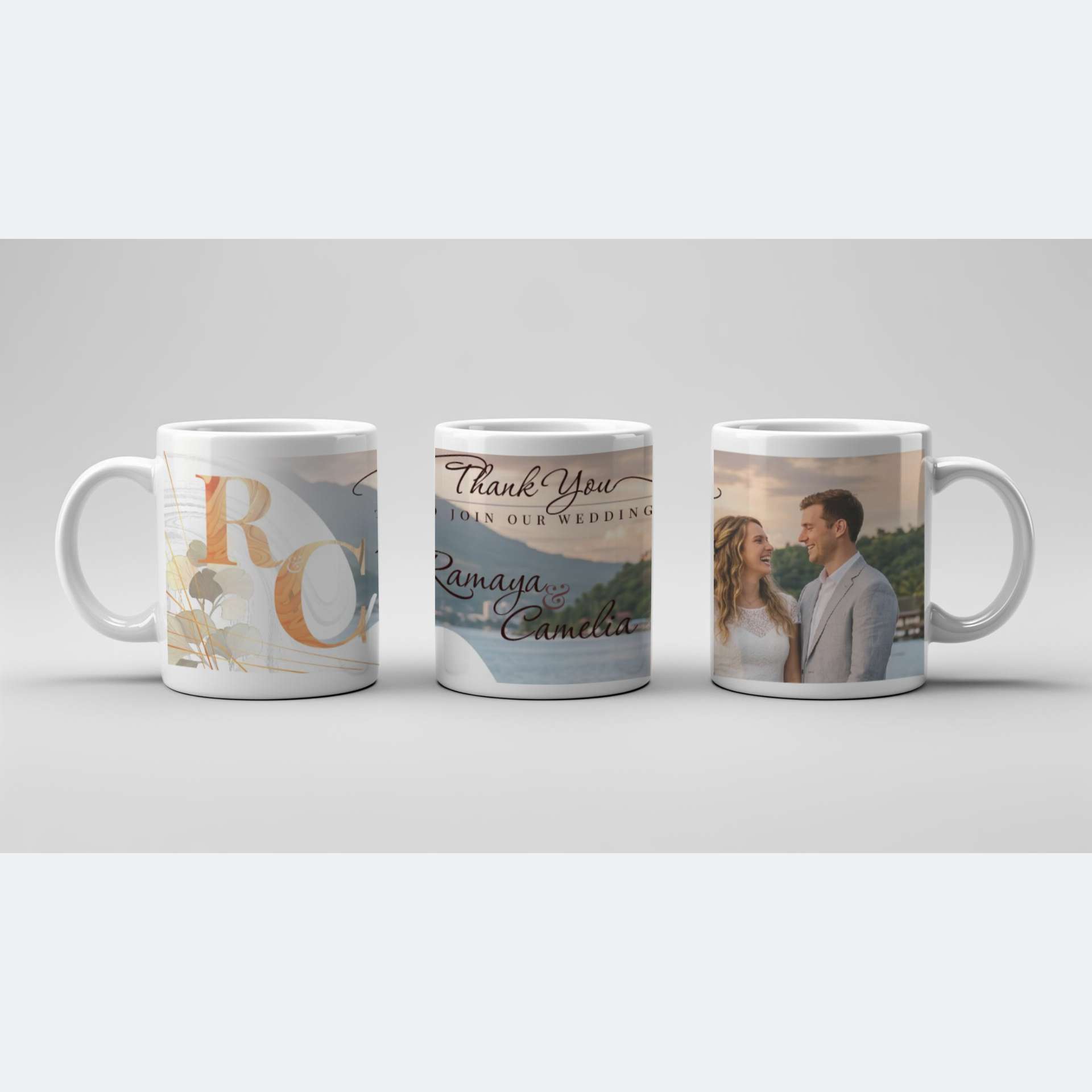 Mug Merchandise Pernikahan Tema Gold Cream Aestetic - Image 1