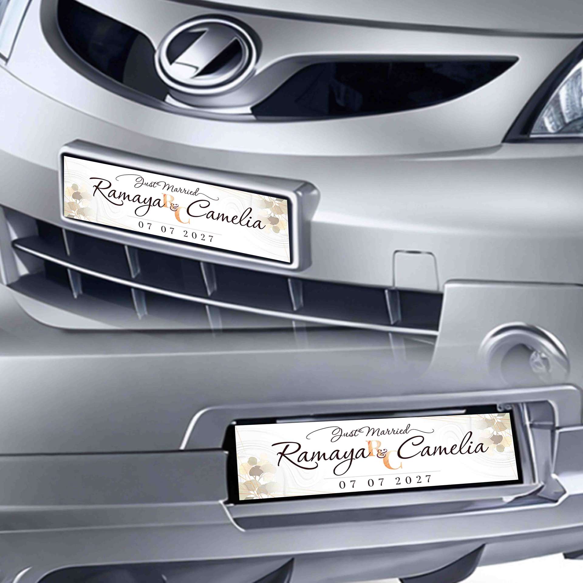 Wedding Plate Mobil Pengantin  Tema Cream Gold Aestetic - Image 1