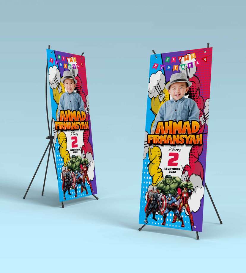 Standing Banner Hari Ulang Tahun Anak Avengers - Image 2