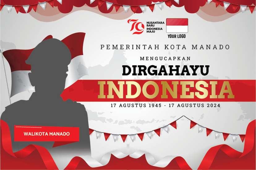 Spanduk Dirgahayu Republik Indonesia ke-79 Pemkot Manado - Image 1