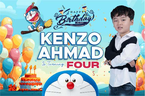 Baliho Hari Ulang Tahun Anak Doraemon - Image 1