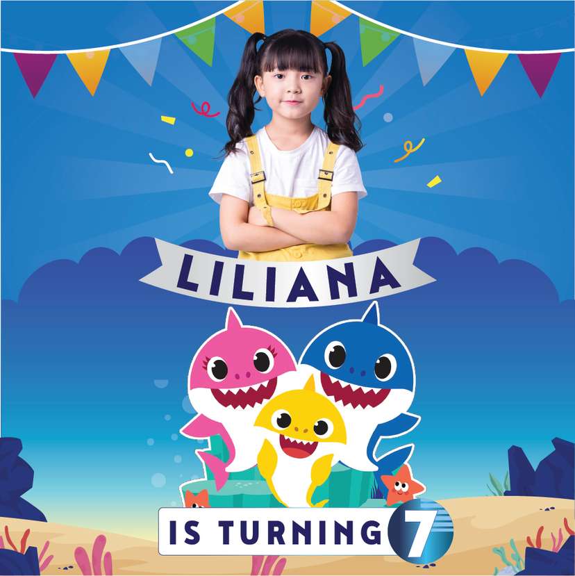Baliho Ulang Tahun Baby Shark - Image 1