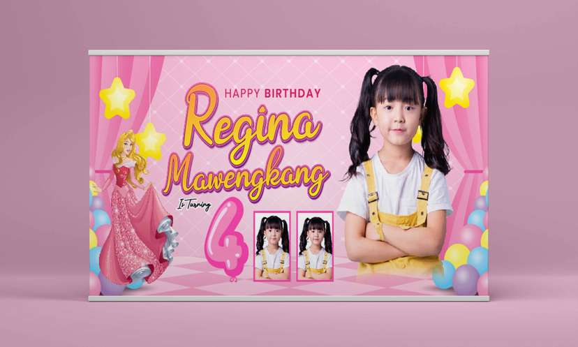 Baliho Hari Ulang Tahun Anak Princess - Image 2