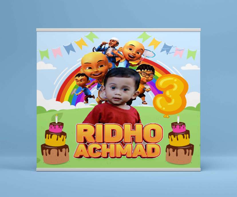 Baliho Hari Ulang Tahun Anak Upin Ipin - Image 2