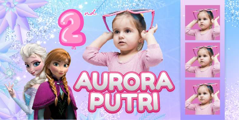 Baliho Hari Ulang Tahun Anak Frozen - Image 1