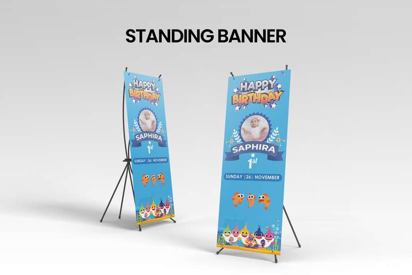 Standing Banner Ulang Tahun Baby Shark - Image 2