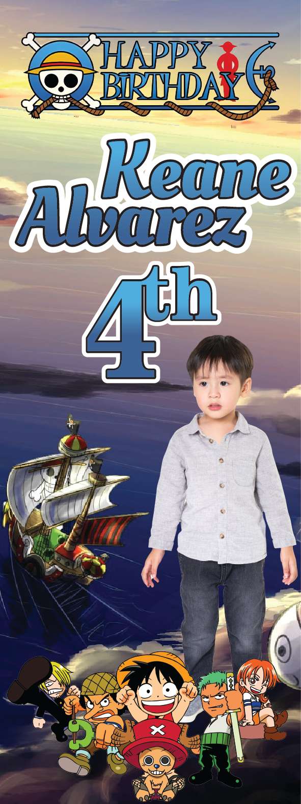 Standing Banner Ulang Tahun One Piece - Image 1