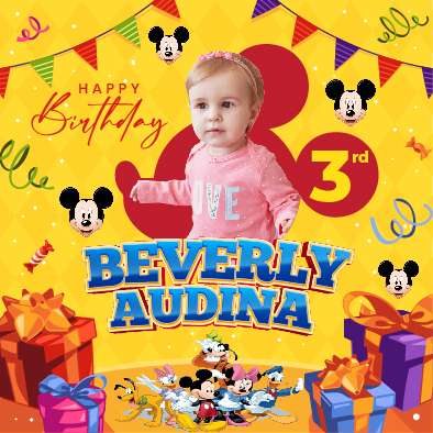 Baliho Hari Ulang Tahun Anak Mickey Mouse - Image 1