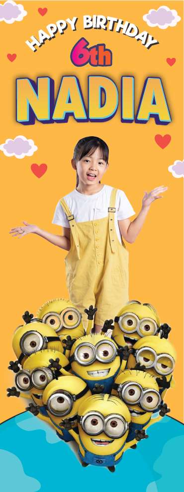 Standing Banner Ulang Tahun Anak Minions - Image 1