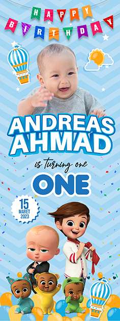 Standing Banner Hari Ulang Tahun Anak Baby Boss - Image 1