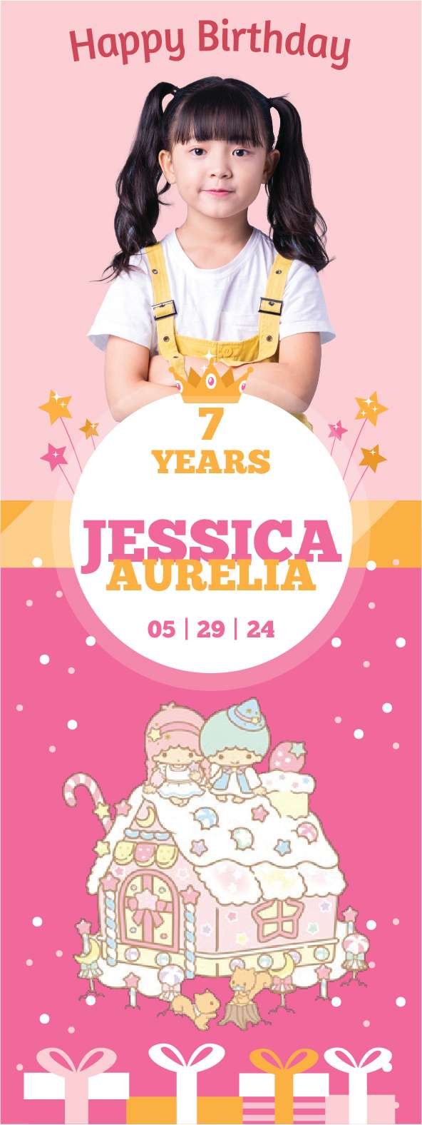 Standing Banner Ulang Tahun Little Twin Stars - Image 1