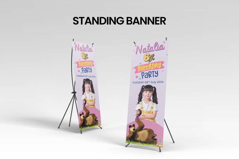 Standing Banner Ulang Tahun Masha and The Bear - Image 2