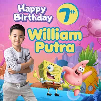 Baliho Ulang Tahun Spongebob - Image 1