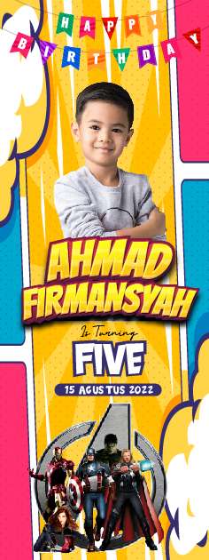 Standing Banner Hari Ulang Tahun Anak Avengers - Image 1