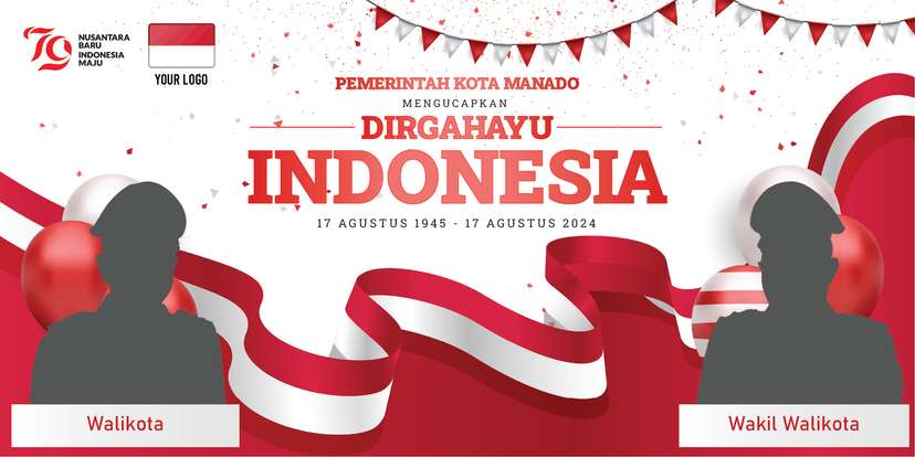 Spanduk Dirgahayu Republik Indonesia ke-79 Pemkot Manado - Image 1
