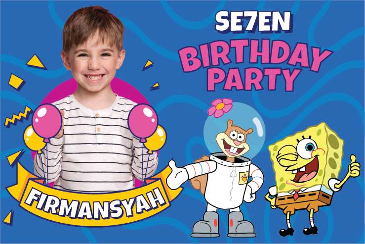 Baliho Ulang Tahun Spongebob - Image 1