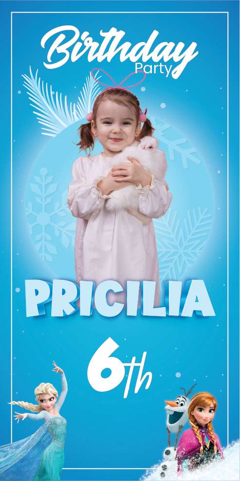Baliho Ulang Tahun Frozen - Image 1