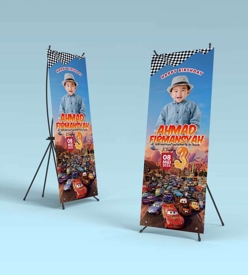 Standing Banner Hari Ulang Tahun Anak Cars Disney - Image 2