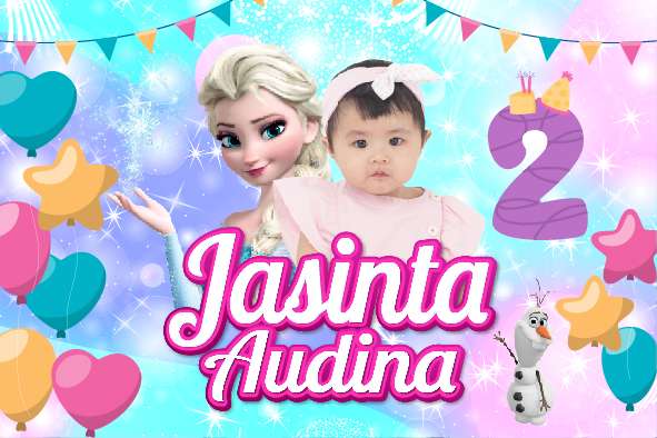 Baliho Hari Ulang Tahun Anak Frozen - Image 1