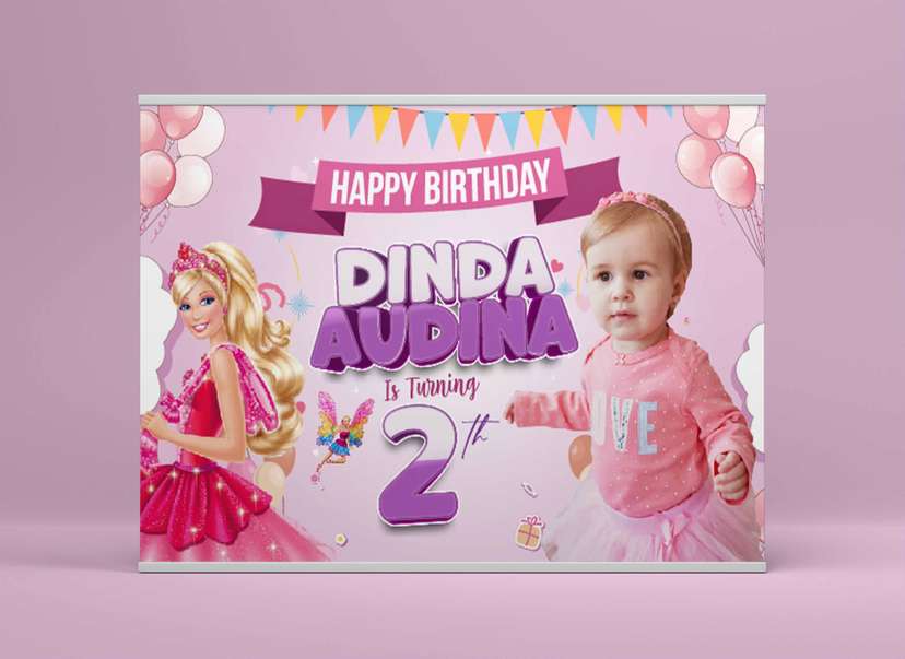 Baliho Hari Ulang Tahun Anak Barbie - Image 2