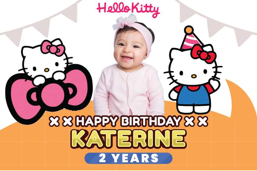 Baliho Ulang Tahun Hello Kitty - Image 1
