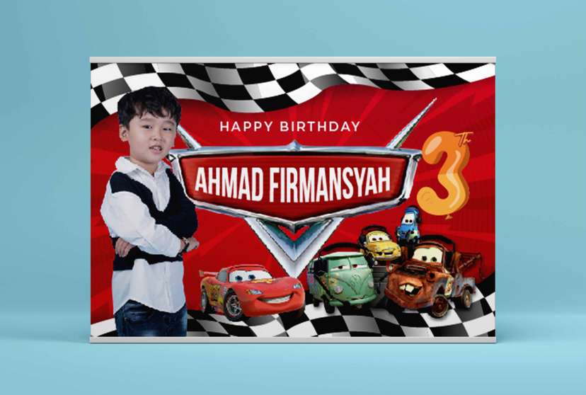 Baliho Hari Ulang Tahun Anak Cars Disney - Image 2