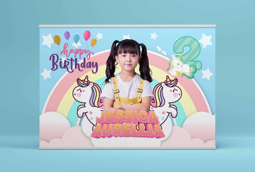 Baliho Hari Ulang Tahun Anak Unicorn - Image 2
