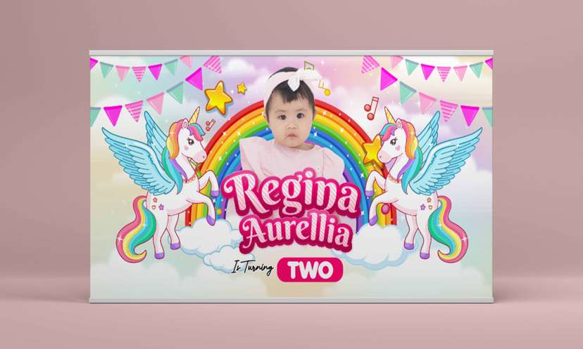 Baliho Hari Ulang Tahun Anak Unicorn - Image 2