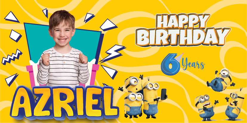 Baliho Ulang Tahun Anak Minions - Image 1