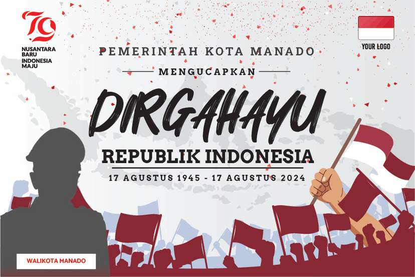 Spanduk Dirgahayu Republik Indonesia ke-79 Pemkot Manado - Image 1
